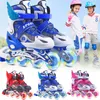 Inline-Rollschuhe für Kinder, verstellbare Rollschuhe, Rollschuhe für Jungen und Mädchen, komplettes Set für Kinder, Inline-Skates, Kombi-Set mit 4 Rädern, Flash-Skates-Schuhe