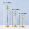 Party Decoration HVAYI Wedding Props Gold-plated Crown Street Light Iron Art Metal Road Guide Shelf Adjustable Height T Table