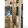 Décorations de jardin Pc Tassel Farmhouse Perles Placard Poignée de porte Décoration Perle en bois naturel Ornement de mariage Décoration de la maison