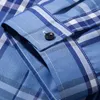 Мужские повседневные рубашки Binhiiro Мужская рубашка с семиточечными рубашками Высококачественная винтажная клетчатая лацка