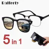 Sunglasses Ralferty Magnet Sunglasses Men Women Luxury Brand Male Polarized UV400 High Quality 5 in 1 Clip On Grade Glasses Frame 230612