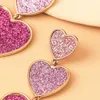 Perdu dame mignon violet rose coeur pendentif boucles d'oreilles pour les femmes nouveau mariage à la mode déclaration bijoux R230613