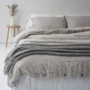 Zestawy ściółki Pure Linen Caste Cover Zestaw Naturalny lnu kołdrę i obudowa podwójne łóżko Zestaw Queen King Duvet Cover 220x240 Zestaw pościeli Z0612