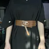 Riemen Middeleeuwse Lederen Taille Riem Vrouwen Corset Brede Gordel Koeienhuid Pin Gesp Taillebanden Voor Jurk Jas Decor