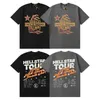 Hellstar Studios Tendance Hip-Hop Manches Courtes Homme Femmes T-shirts Unisexe Coton Tops Hommes Vintage T-shirts D'été Lâche Tee Rock 2 4MNS