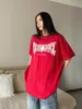 T-shirt Femme Surdimensionné Y2K Vintage Lettre Étoile Imprimer T-shirts Tendance Coréenne Streetwear Rouge T-shirts À Manches Courtes Hip Hop Harajuku Noir Top Femmes 230612