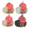Médaillons 5pcs émail Micro Pave Rise Up Black Girl Charms pour femmes Bracelet Collier Making Afro Sports Pendentif Jewelry Supply 230612