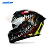 Hełmy motocyklowe Jiekai Fashion Full Face Motorbike Electric Bike Double Lens Motocross Helmet Outdoor Cycling Sprzęt ochronny Casco