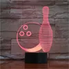 Nocne Lights Bowling Ball 3D Małe siedem kolorowych dotknięć zdalne LED LED kreatywne oprawy oświetleniowe lampa pokój dziecięcych GX-1592