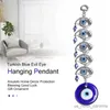 Garden Decorations Blue Eyes Amulet Elephant Wall Hanging Lucky Wind Chimes Hanging Garden Home Decoration Gift R230613