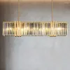 Pendantlampor American Modern Luxury K9 Crystal E14 LED -lampor Matsal Luster Gold Steel Lamp sitter hängande