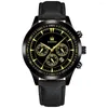 Montre-bracelets 2023 Relogio masculino regarde des hommes sport de mode en acier inoxydable Broche en cuir Watch Quartz Business Wristwatch Reloj