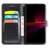 Leather Flip Cover Wallet Leather Case Magnetic Cover For Sony Xperia 10 V 5 IV PDX-224 Pro-i 5 III Ace II SO-41B 10 III Lite