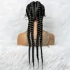 Lace s 26 Inches Synthetic Lace Front s Braided s Lace Front Dutch Cornrows Braids With Baby Hair for Black Women 230608