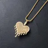 Pendant Necklaces Gold Color Copper Zircon Necklace Heart Shape Represents Pure Love Men And Women Neutral Valentine's Day Gift