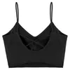 Vrouwen Tanks FEESHOW Vrouwen Cross Back Ademende Sport BH Padded Naadloze Running Gym Fitness Tops Meisjes Push Up SportWear