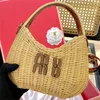 Bamboo Weaving Hobo Handbags Feminina Designer Wander Shoulder Bags Crossbody Summer Beach Straw Purse Lady Clutch Totes Mu Crochet Handbag