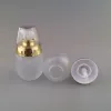 30 ml frosted glazen lotionflessen met gouden deksel, clear frost 1oz perspompfles, glazen 30 ml cosmetische container glazen fles