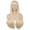 Perruques en dentelle QQXCAIW femmes Natrual longue tête ondulée perruque Cosplay noir rouge rose blond brun clair brun foncé 68 cm perruques de cheveux synthétiques Z0613