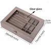 Jewelry Pouches 20 15cm Fashion Velvet Storage Box Ring Earrings Organizer Dustproof Tray Holder Display Showcase Lockable