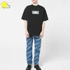 Mannen T-shirts High Street Bankbiljet Afdrukken Tee Terug Kleine Geborduurde LOGO Vetements Shirt Mannen Vrouwen Katoenen Top Zwart Wit