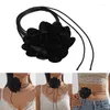 Choker Flower Strap Tie Collana Tessuto Materiale artificiale Accessori in stoffa per donna Ragazza B85D