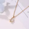 Konst och hantverk Fashion Fresh Style Pendant Necklace Copper Clavicel Gold Sier Color Chain For Female Women Gilrs Ladies Drop Deliver Othbb