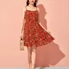 Casual Dresses Casual Dress Women's New Hot Selling Little Flower Slip Dress Women's Dress Women's Kirt Spring and Summer Z0612