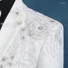 Herenpakken Chorus Pailletten Bruiloft Voor Mannen Blazer Jongens Prom Mariage Mode Slanke Masculino Nieuwste Jas Broek Ontwerpen Wit Koreaanse