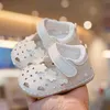 First Walkers Infant Baby Girls Shoes Soft Sole Princess Wedding Dress Mary Jane Born Light Sneaker