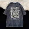 Herren-T-Shirts, reine Baumwolle, kurzärmelig, gewaschenes T-Shirt, Sommerstil, alter Trend, lockeres All-Match, Oversize-Kurzarm-Top, Harajuku-Herrenbekleidung 230613