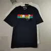 T-shirts masculinas designer 2023 primavera nova carta listras coloridas estampado puro algodão manga curta t-shirt ins 4o2w