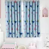 Curtain 1 Panel Blue Love Heart Pattern Window Bathroom Shower Eyelet Blackout