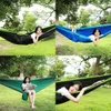 Hängmattor camping hängmatta för enkel bärbar jaktöverlevnad Hammock Swing 270x140cm resor utomhusmöbler med tillbehör