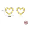 Coreano Nuevo Romántico Lindo Corazón Stud Pendientes Mujeres Marca de lujo s925 Pendientes de plata Mujer encantadora 3A Pendientes de circón Joyería de gama alta Regalo del día de San Valentín