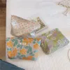 Cosmetic Bags Vintage Floral Canvas Bag Washing Large Capacity Travel Portable Clutch Makeup Lipstick Storage Pencil Case