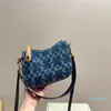 2023-Designer Bolsas Moda Feminina Chambray Denim Lona Mahjong Bolsa Luxo Crossbody Ombro Bolsa com Zíper Disponível em 4 Cores