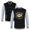 2023 Herr Designer Polyester Coat Baseball Jacket Windbreaker Varsity Lakers Letter Printing Single Breasted Color Block Stand Collar S till 4XL