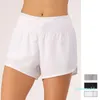 Lu Women Sports Yoga Shorts Outfits High midje Sportkläder Besvärad med foder Fitness Wear Short Pants Girls Running Elastic SH-0149