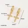Dangle Earrings CottvoUnisex 3A Zircon Gold Plated Cross Hoop Earings Punk Cool Huggies For Women Men Minimalist Jewelry Gifts