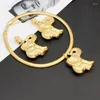 Necklace Earrings Set Fashion Jewelry Women Big Elephant Pendant For Nigerian African Bridal Party Anniversary Jewellery Gifts