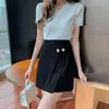 Skirts Fashion Women's Skirt High Waist Slim Buttocks Short Mini Woman 2023 Black And Apricot A-line Lady's