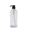 Storage Bottles Empty Plastic PET Blue Clear Square Shampoo Bottle White Black Lotion Press Pump 1000ML Cosmetic Packaging Containers