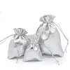 Jewelry Pouches 50pcs/lot 7x9/9x12/10x15/13x18cm High Quality Packing Fabric Bag Silver Gold Color Drawstring Gift Storage