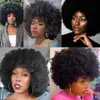 Perucas de renda curta cabelo sintético afro crespo perucas encaracoladas com franja para mulheres negras africano sintético ombre sem cola cosplay peruca preta natural z0613