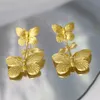 Dangle Chandelier Heavy Two Drop Butterfly Earrings For Women Romantic Vintage Designer Styles Classic Jewelry Gifts Accessories Party C1366 230613