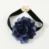 Choker Flower Fabric Necklace Artificial Rose Wide Tie Material Cloth Accessories For Women Girls