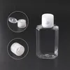 30ml 60ml garrafa de plástico PET vazia com tampa flip garrafa de forma quadrada transparente para maquiagem fluido descartável gel desinfetante para as mãos Icvkn