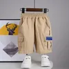 Shorts Boys Summer Kids Loose Trousers Teen Casual Thin MultiPocket Cargo Short Pants Childrens Cotton 230613