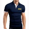 Polos para hombres FBI United States Shield Impresión para hombres Polos de verano Camisas Moda de alta calidad Deportes casuales Tops de algodón de manga corta 230613